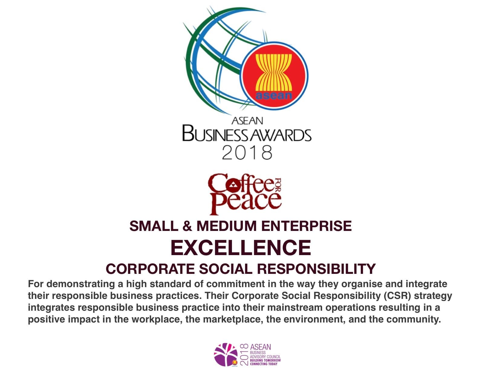 Award photo from 2018